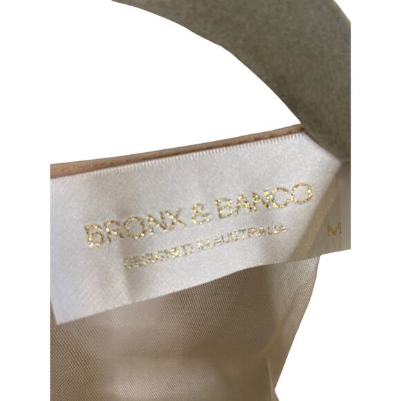 Bronx and Banco Paros Gown Silk Ruffle Hem Pearl Embellishments Bridal Wedding M - Picture 6 of 11